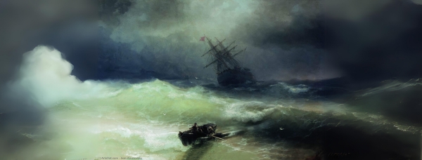 Intervenci&oacute;n digital de la obra Tempestad de Ivan Aivazovsky