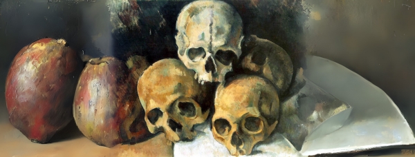 AI+Pirámide de Calavaras, Paul Cézanne