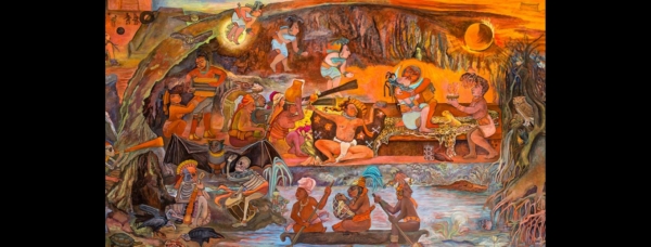 Mural &lsquo;Xibalb&aacute;, el inframundo maya&rsquo;, de Rina Lazo.