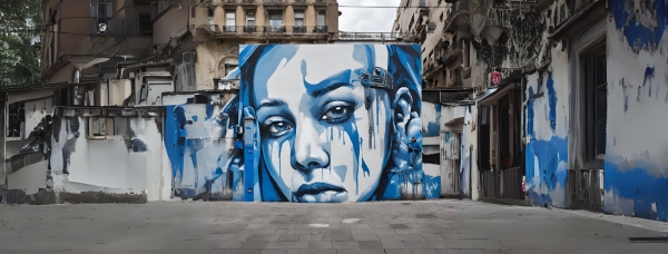 Una calle de Guate, arte digital, Gabriel Arana