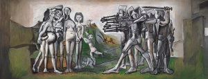 Intervención de la pieza Masacre en Corea, Pablo Picasso, 1951